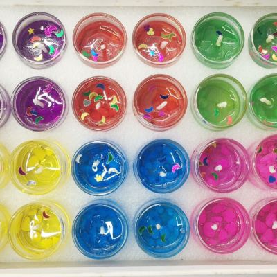 24-Piece Small Cup Festival Gift Jelly Artistic Taper and Candle Multi-Color Optional Glass Gift Box Candle