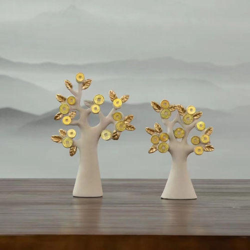 高伯饰品创意精品陶瓷家居摆件发财树摇钱树财源滚滚家居摆件