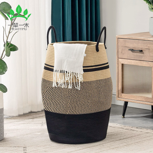 laundry basket dirty clothes basket storage home storage basket woven toys storage basket large household cotton string folding storage