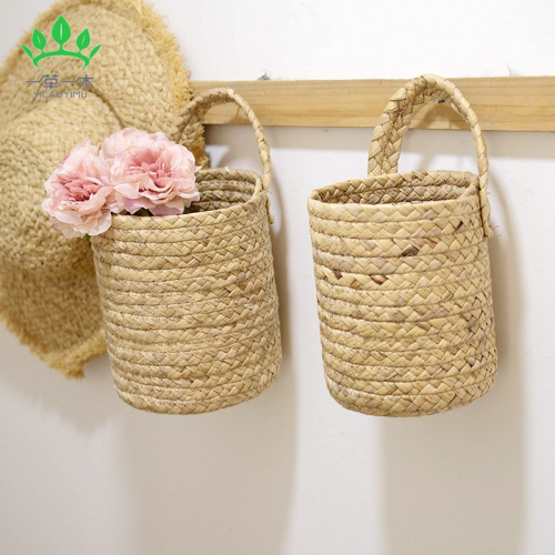 seaweed woven storage basket wall-mounted basket storage rack decoration garden plant basket papyrus woven hanging basket hanging pots flower pot