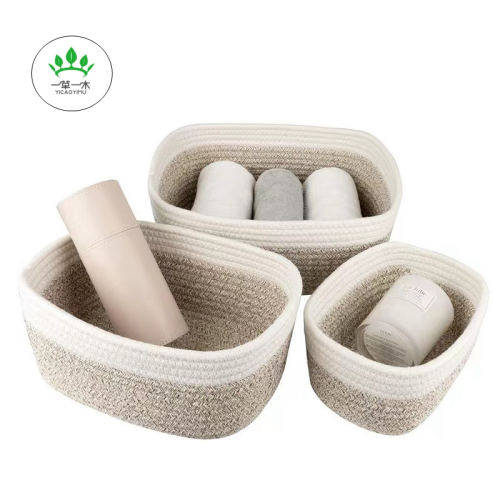 modern minimalist cotton rope storage basket desktop finishing sundries storage hemp rope woven storage basket cosmetics storage basket