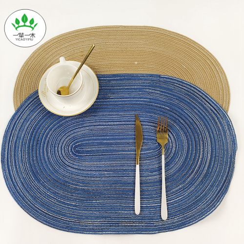 nordic cotton yarn placemat oval cotton yarn household mat woven home table mat creative decorative pad simple light european coaster