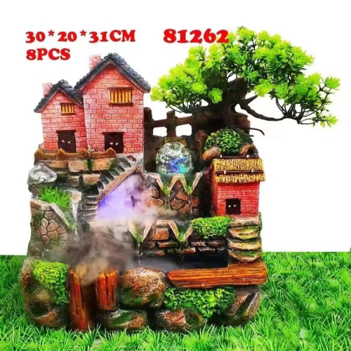 中式装饰盆景创意礼品工艺品假山流水加湿摆件家居客厅办公室桌面