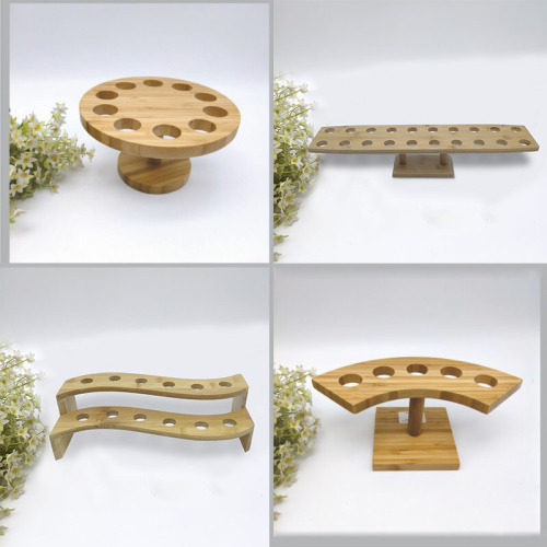 工厂批发简约圆形竹制摆件白酒杯架酒杯架分酒器一口杯竹胶板