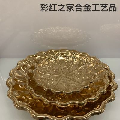 Affordable Luxury Style Alloy Snack Set Fruit Plate Living Room