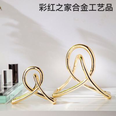 Creative Alloy Home Decorations and Accessories Light Luxury Model Room Decoration Geometric Iron Study Living Room Decorations