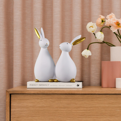 现代家居树脂摆件兔子摆件客厅玄关书房家居装饰品