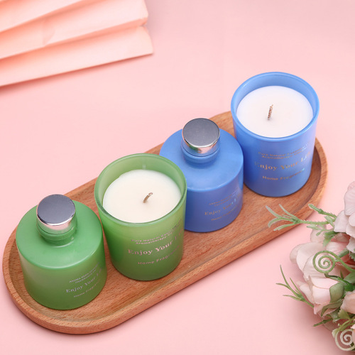 无火香薰精油香薰蜡烛无烟手工大豆蜡卧室摆件香薰蜡烛礼盒套装