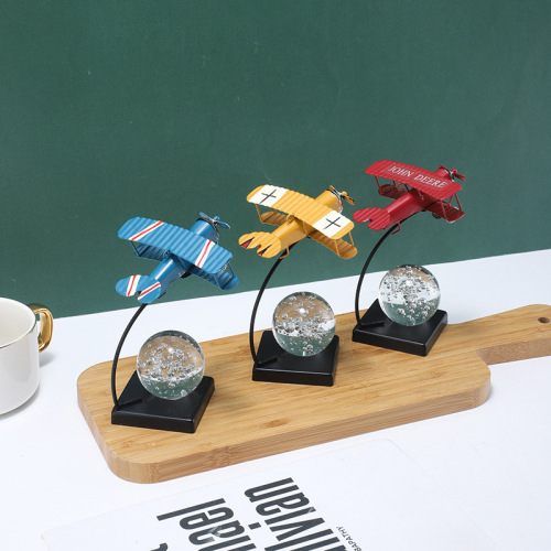 复古怀旧飞机模型摆件家居装饰铁皮铁艺小摆设创意工艺品拍摄道具