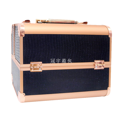 Guanyu New Popular Aluminum Double-Open 3-Layer Cosmetic Case Make up Specialist Portable Suitcase