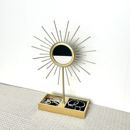 太阳铁艺首饰架化妆镜项链手链耳环珠宝收纳架橱窗陈列现货批发