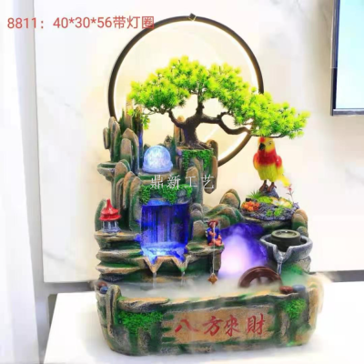 Resin Water Rockery Fountain Decoration Humidifying Atomization Factory Direct Sales Customization as Request