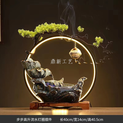 Ceramic Tea Table Study Landscape Decorations Rockery Fountain Crystal Ball Creative Flowing Water Ornaments