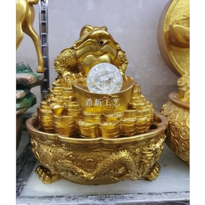 Golden Toad Running Water Desktop Decoration Living Room Shop Cabinet Feng Shui Fortune