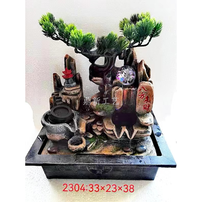 Artificial Mountain and Fountain Resin Decoration Craft Living Room Desk Set Small Ornaments