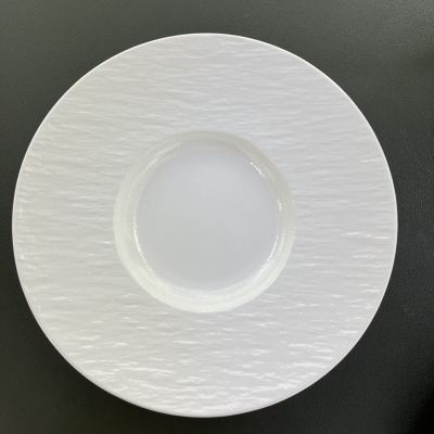 Ceramic Plate Straw Hat Plate Fruit Salad Plate Frosted Black Edge Plate Italian Pasta Dish Western Cuisine Plate European Entry Lux Fruit Plate