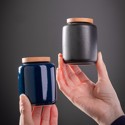 Tea Jar Ceramic Mini Storage Tank Candy Box Moisture-Proof Sealed Jar Storage Jar Dried Fruit Spice Jar