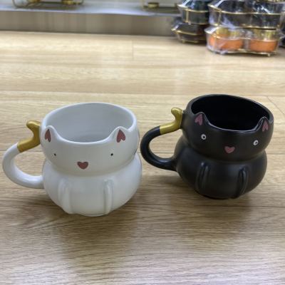Creative Cat Mug Ceramic Water Cup Coffee Cup Cartoon Meow Drinking Cup Office Water Cup Pet Ceramic Water Cup