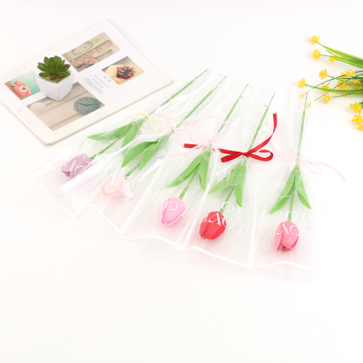 Mini Soft Rubber Tulip Pu Single Stem Home Model Room Decoration Factory Artificial Flower Moisturizing Feel Tulip