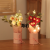 Valentine's Day Teacher's Day Gift Puff Tube Hand-Woven Wool Flowers Artificial Flower Gift with Portable Transparent Bag Lights