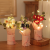 Valentine's Day Teacher's Day Gift Puff Tube Hand-Woven Wool Flowers Artificial Flower Gift with Portable Transparent Bag Lights