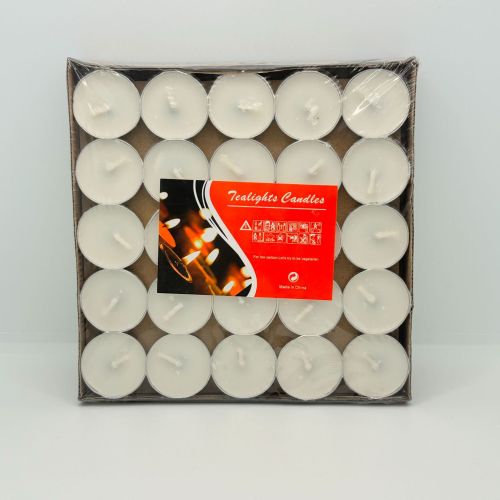 无烟火漆小蜡烛50只铝壳茶蜡圆形茶蜡情人节求婚摆图酒店煮茶