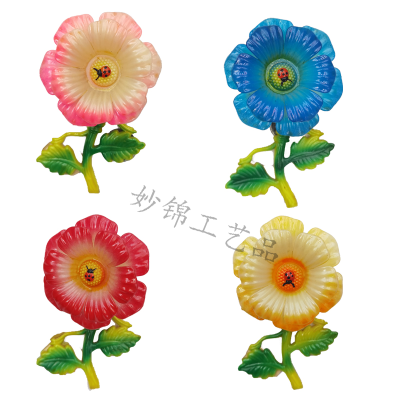 3D Colorful Plastic Rose Beetle Refrigerator Stickers Creative Home Background Decorative Crafts Decorations