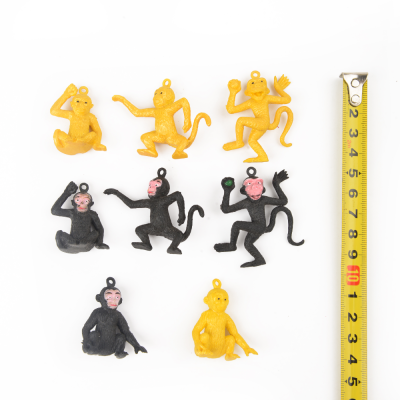 Simulation Plastic Small Animal Model Children's Animal Toy Multi-Color Simulation Monkey