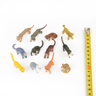 Simulation Plastic Small Animal Model Children's Animal Toy Multi-Color Simulation Kitten