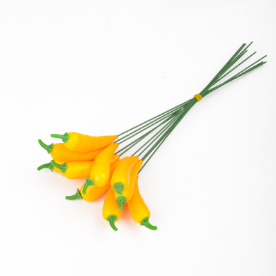 Simulation Yellow Vegetable Garden Decorative Crafts Plastic Strip Chili