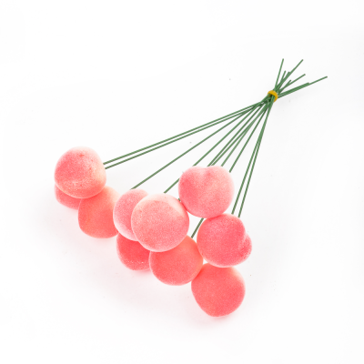 Garden Decoration Emulational Fruit Crafts Plug-in Pink Peach Ornaments