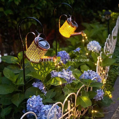 Solar Iron Kettle Floor Outlet Garden Decorations Warm Lamp Garden Flower Bed Decorative Crafts