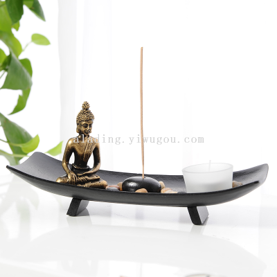 Southeast Asian Style Thai Style Zen Buddha Statue Candlestick Decoration Crafts Cross-Border E-Commerce Supply Resin Gifts