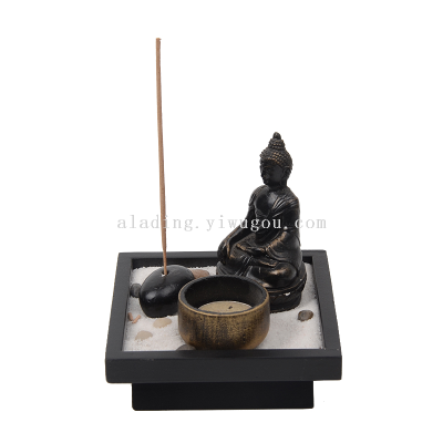 Southern Legend Xiaopan Buddhism Sakyamuni Buddha Incense Holder Zen Sand Table Decoration Crafts Dry Landscape Candlestick Ornaments
