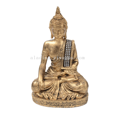 Antique Gold Exclusive for Cross-Border Thailand Buddha Statue Statue Decoration Resin Crafts Boutique Decoration Table-Top Decoration