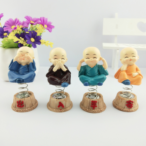 chinese style little monk decoration four little monk doll resin crafts spring doll car decoration