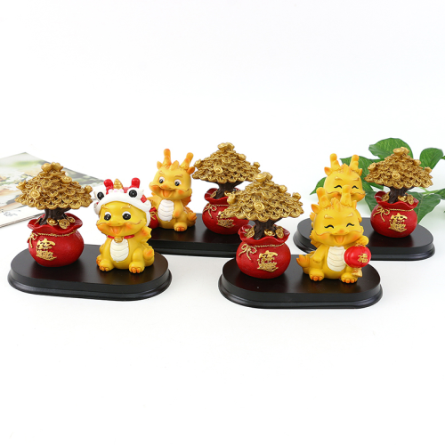 cute dragon baby figurine garage kits new year small gift mascot festive home decoration festival desktop decoration