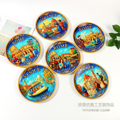 创意浮雕意大利经典城市主题纪念徽章旅游收藏品装饰礼品跨境批发