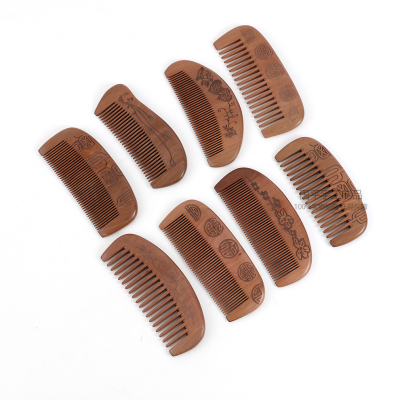 Mahogany Comb Factory Wholesale Thickened Whole Wood Medium Household Anti-Static Peach Wood Hairdressing Comb