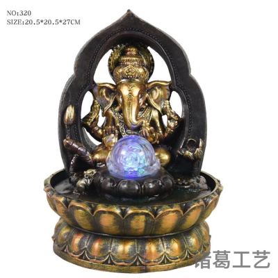 Resin Crafts Geometric Flowing Water Fengshui Ball Courtyard Club Tea Room Decoration Creative Flowing Water Ornaments Factory Wholesale