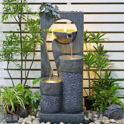Water Fish Tank Rockery Chinese Style Bamboo Series Water Lucky Fish Tank Landscape Club Hotel Decoration
