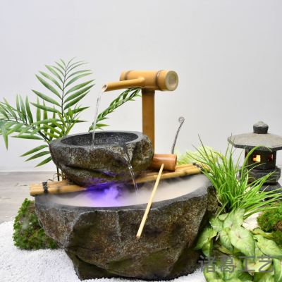 Resin technology high mountain water Chinese style sculpture polishing geometric water garden tea room water decorations