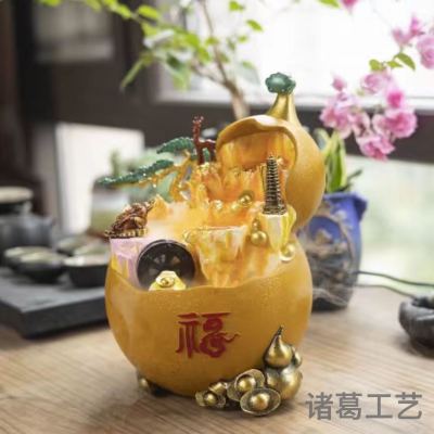 Make a fortune tree cash tree large and small style study tea table living room hotel club home decoration flowing water crafts