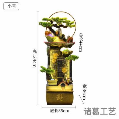 Tuhao gold series water furnishing decorative arts and crafts atomized rockery fountain furnishing air humidifier