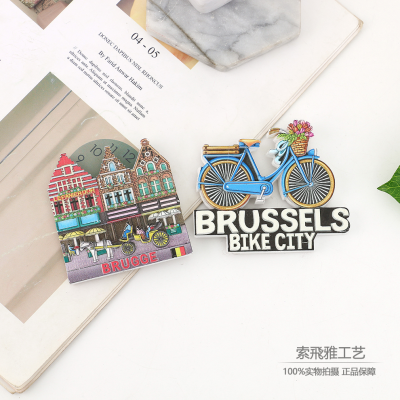 Netherlands Belgium Magnet Refridgerator Magnets Creative Landscape Humanistic Tourism Commemorative Decorative Resin Craft Fashion Gift