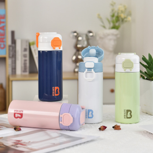Good-looking Girls‘ Minority Simple Vacuum Cup New with Tea Infuser Food Grade Material Water Cup Portable Bounce Cover Cup