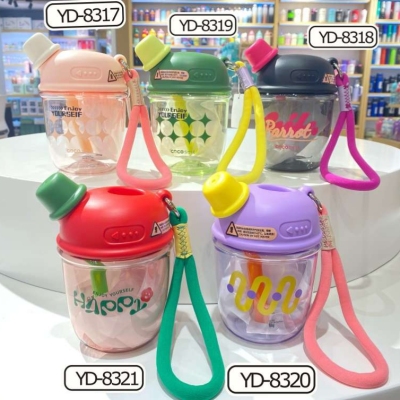 Cocoa Cat Cup with Straw Girls' Good-looking Cup Summer High Temperature Resistant Tritan Student Children Portable Water Cup