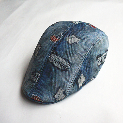 european and american new denim personalized beret gentleman youth peaked cap men and women all-matching british painter advance hats