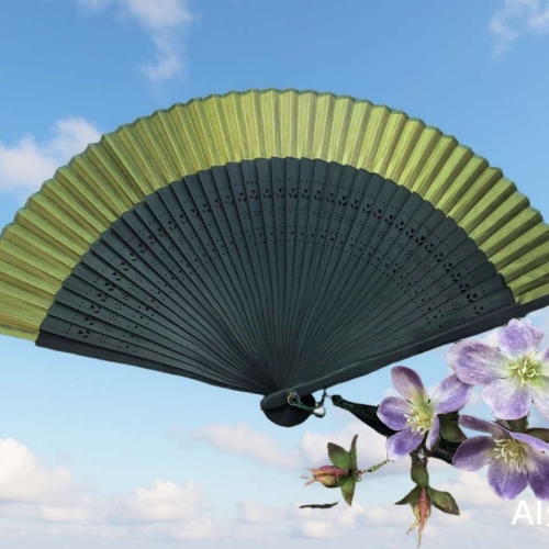 绢扇竹扇子折扇渐变色跳舞拍照