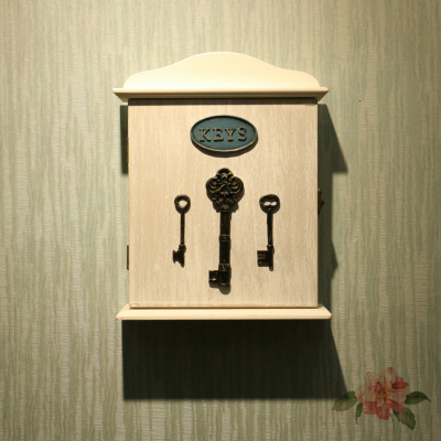 European-Style Retro Entrance Console Table Wall Hook for Keys Original Wooden Key Box Creative Jewelry Box Hook Storage Box